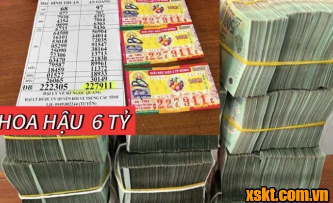 Hình ảnh 3 vé số trúng độc đắc của XSKT An Giang