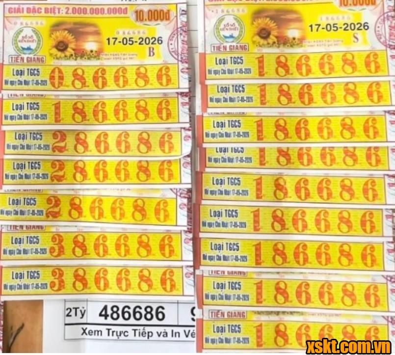 10 khách hàng đến đổi thưởng vé số Tiền Giang kỳ QSMT ngày 17/5