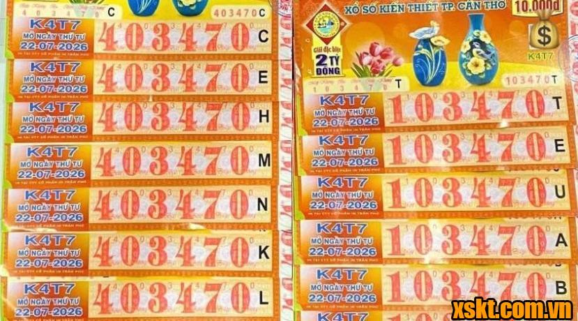 Tấm vé số may mắn trung thưởng ngày 22/7