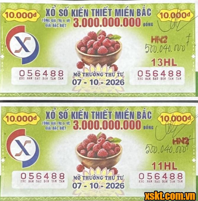 Tấm vé số may mắn trúng thưởng ngày 7/10/2026
