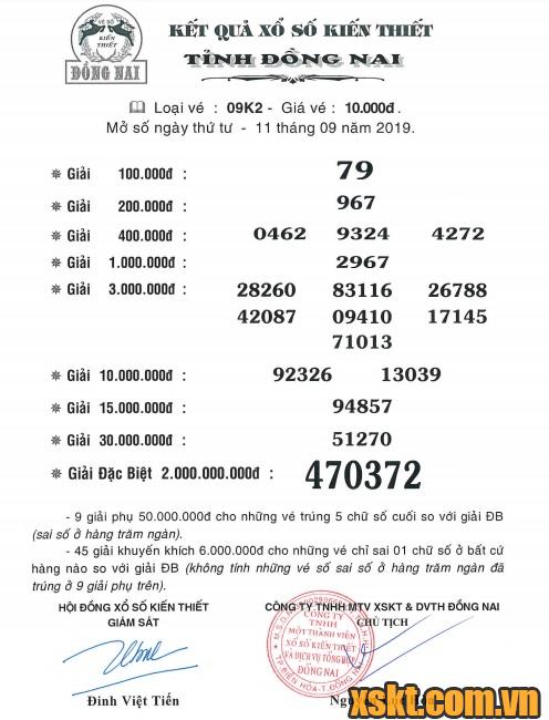 XSDN ngày 11/9/2019