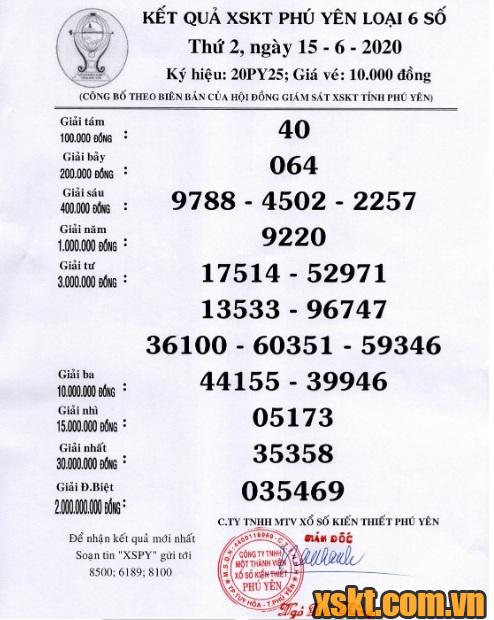 XSPY ngày 15/6/2020