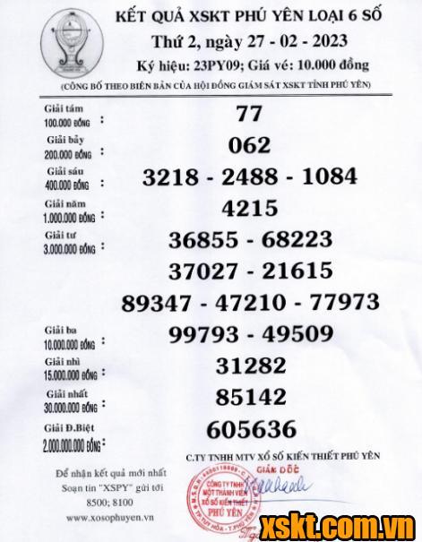 XSPY ngày 27/2/2023