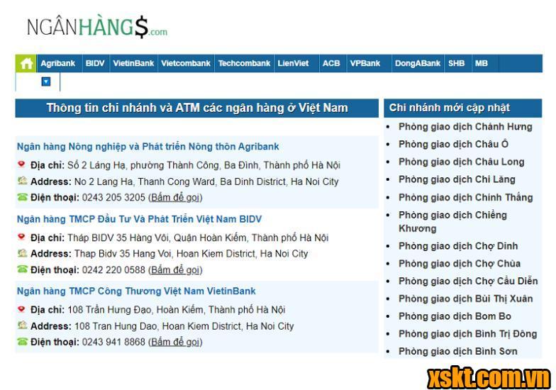 Hình ảnh giao diện Website Nganhangs.com