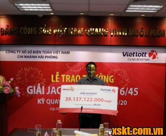 Anh V ở Hà Nội nhận thưởng hơn 39 tỷ đồng của Vietlott