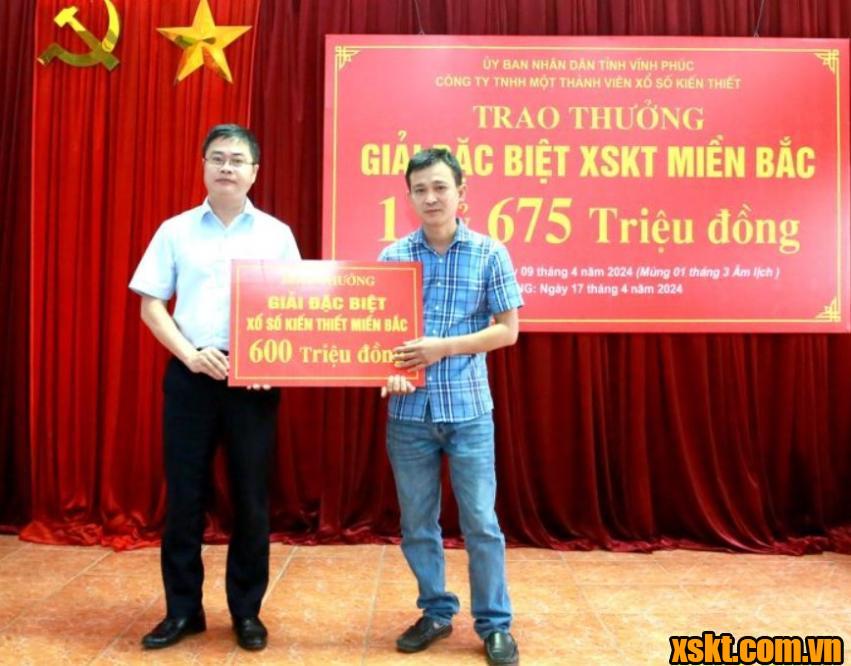 Trao thưởng 600 triệu đồng cho khách hàng Vũ Chí Thanh ở Vĩnh Phúc