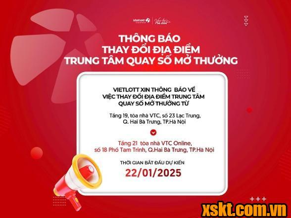 Vietlott thông báo thay đổi địa điểm Trung tâm quay số mở thưởng