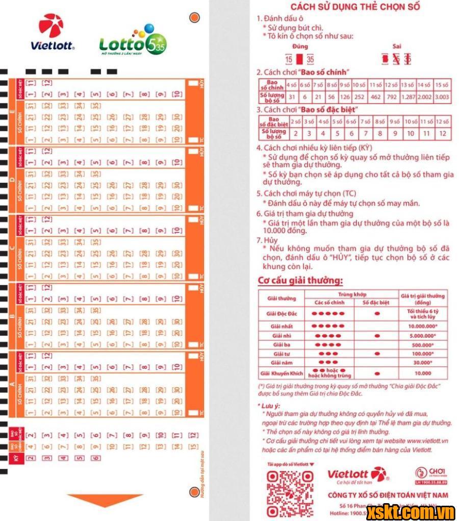 Giới thiệu sản phẩm và cách chơi xổ số Lotto 5/35
