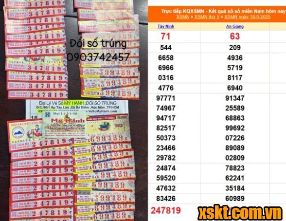 Hình ảnh 10 vé số trúng giải độc đắc XSKT Tây Ninh