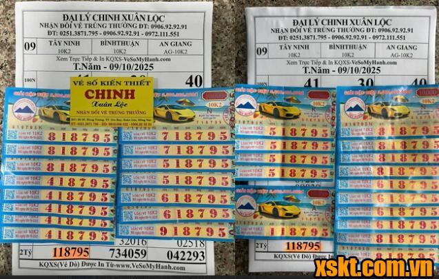 Hình ảnh những vé số trúng giải của XSKT Tây Ninh