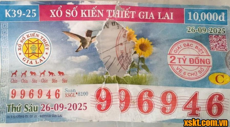Vé số trúng độc đắc 2 tỷ đồng bị rách ở giữa