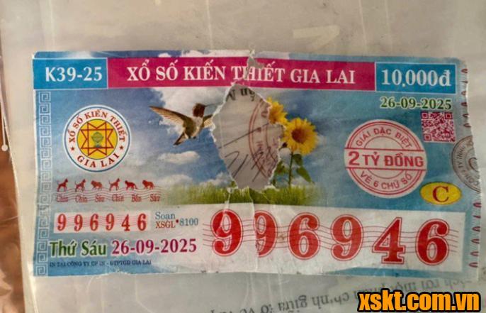 XSKT Gia Lai trả thưởng vé số trúng giải Đặc biệt bị rách