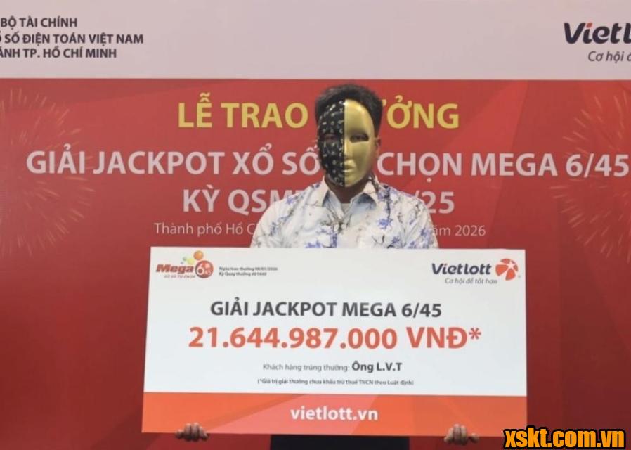 Ông L.V.T nhận thưởng hơn 21 tỷ đồng của Vietlott