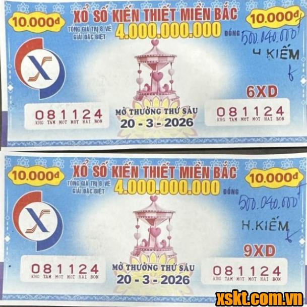 Khách hàng ở Ba Đình may mắn trúng 10 tờ vé số kỳ quay ngày 22/3