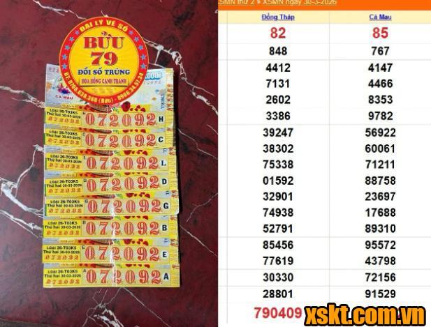 Hình ảnh 8 vé số trúng độc đắc của XSKT Cà Mau