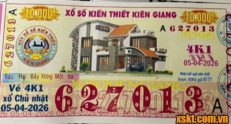 Khách hàng TP.HCM trúng xổ số đài Kiên Giang ngày 5/4