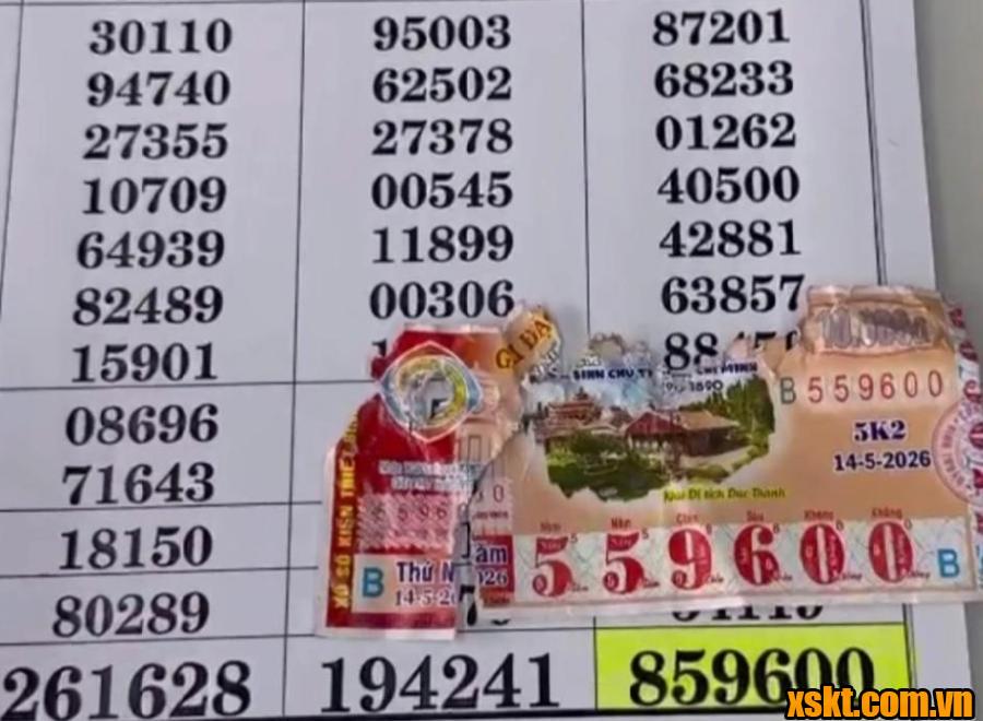 Tấm vé số trúng 50 triệu bị rách đôi
