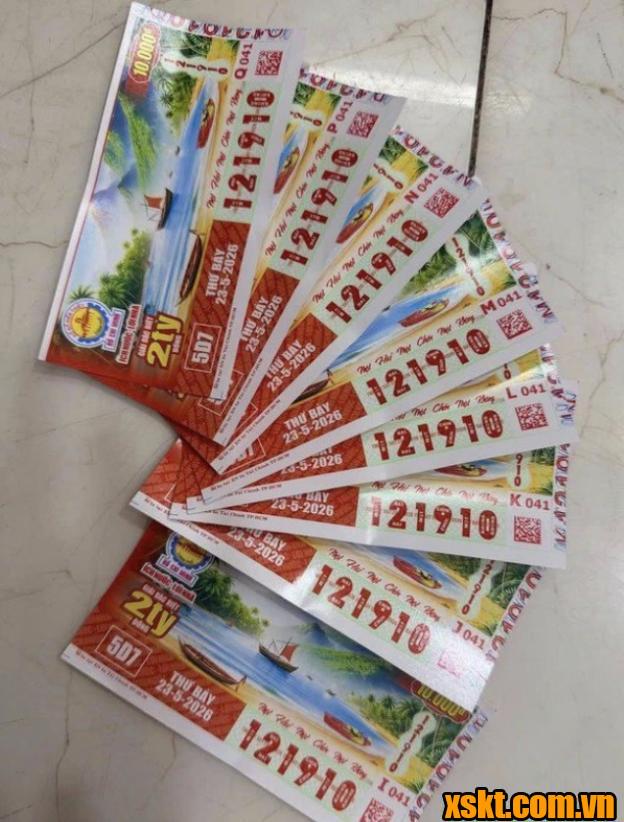 8 tờ vé số may mắn đài TpHCM ngày 23/5