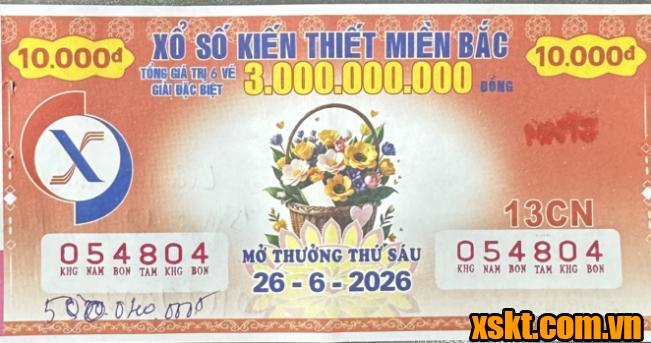 Khách hàng Hà Nội may mắn trúng độc đắc xổ số Miền Bắc kỳ quay ngày 26/6