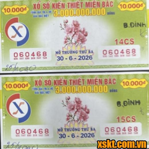 Hình ảnh tấm vé may mắn trúng thưởng ngày 30/6