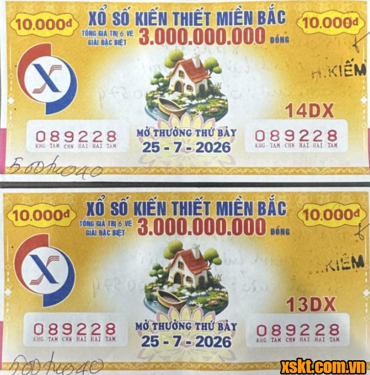 Tấm vé số may mắn trúng thưởng ngày 25/7/2026
