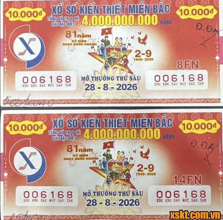 Tấm vé số may mắn trúng thưởng ngày 28/8/2026