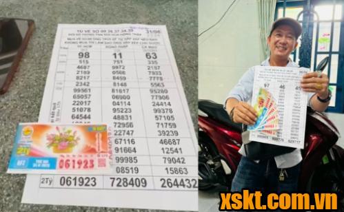 Hình ảnh vé số trúng độc đắc XSKT TP HCM của nữ công nhân