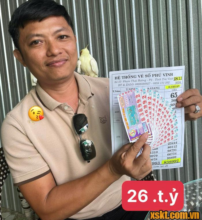 Hình ảnh 13 vé số trúng giải đặc biệt của XSKT Bình Thuận mở thưởng ngày 28/11/2024