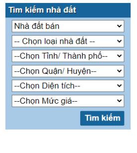 Tính năng tìm kiếm nâng cao của trang web Tinbds.com