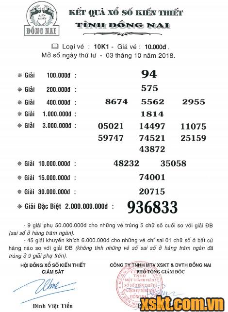 XSDN ngày 3/10/2018