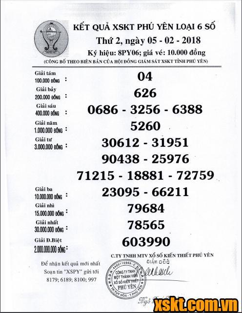 XSPY ngày 5/2/2018