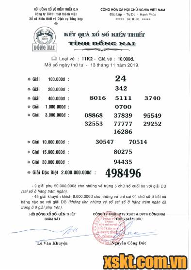 XSDN ngày 13/11/2019