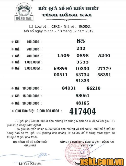 XSDN ngày 13/2/2019