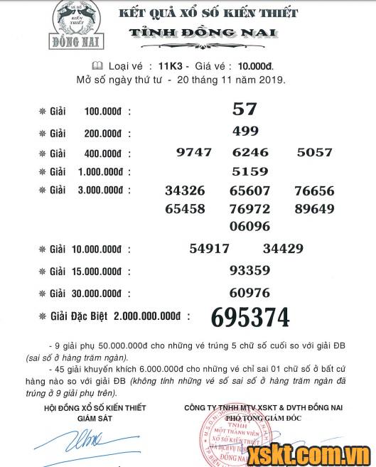 XSDN ngày 20/11/2019