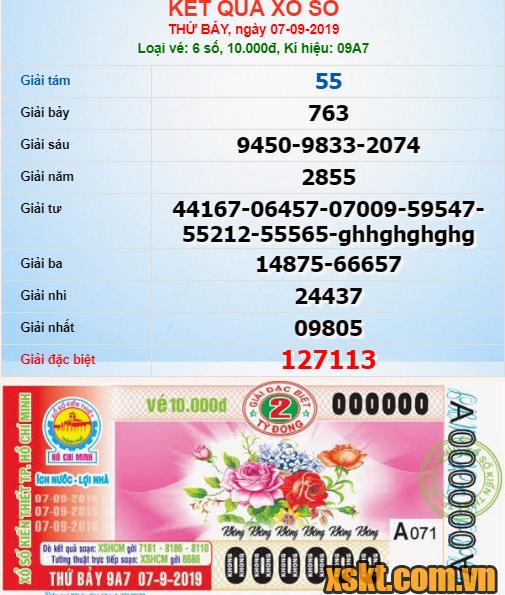 XSHCM ngày 7/9/2019