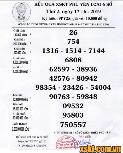 XSPY ngày 17/6/2019