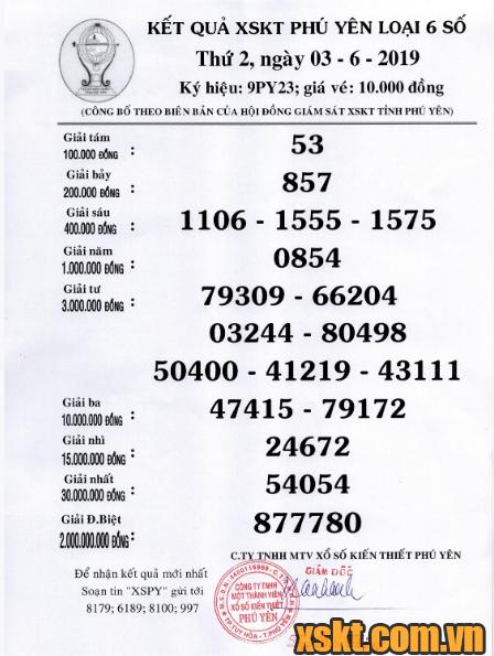 XSPY ngày 3/6/2019