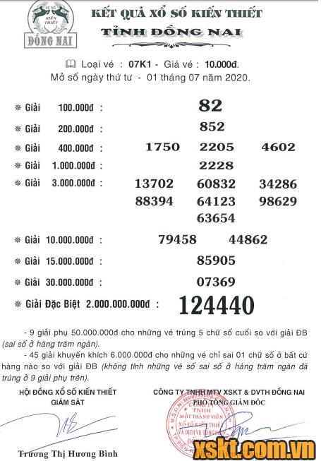 XSDN ngày 1/7/2020