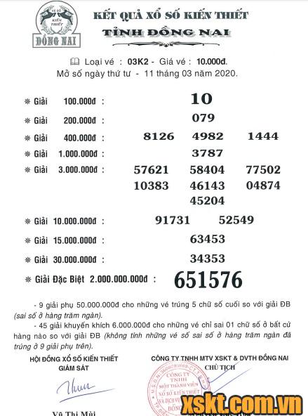 XSDN ngày 11/3/2020