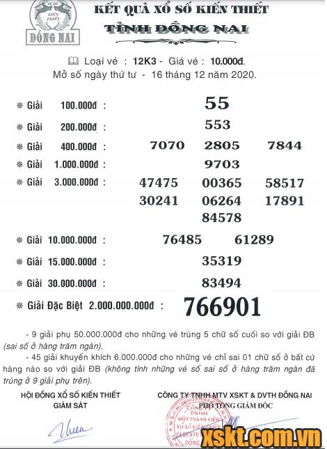 XSDN ngày 16/12/2020
