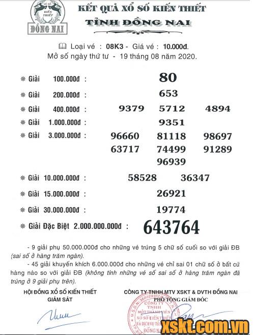 XSDN ngày 19/8/2020