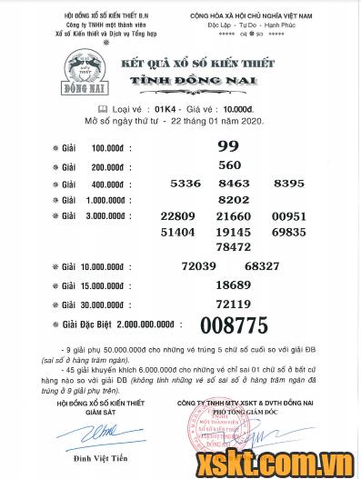 XSDN ngày 22/1/2020