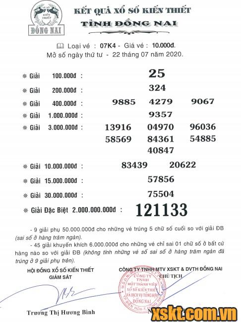 XSDN ngày 22/7/2020