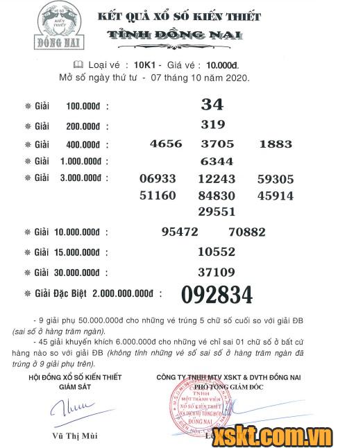 XSDN ngày 7/10/2020