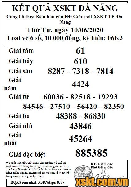 XSDNG ngày 10/6/2020