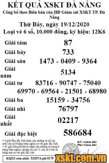 XSDNG ngày 19/12/2020