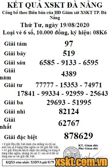 XSDNG ngày 19/8/2020