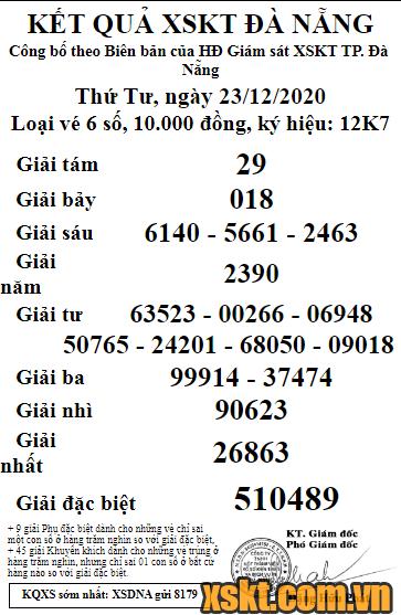 XSDNG ngày 23/12/2020