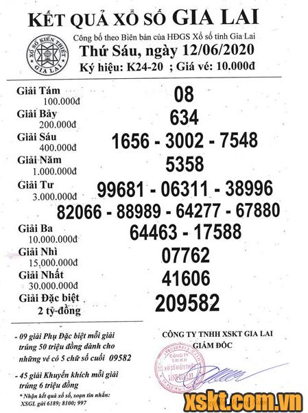 XSGL ngày 12/6/2020