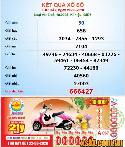 XSHCM ngày 22/8/2020